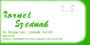 kornel szedmak business card